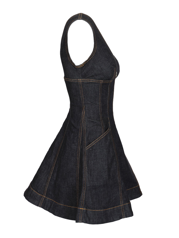 Self-Portrait Mini Denim Dress Abiti - Blu | 945a4e16b9c6a03f567c8b22aad7aa1e3ae61536