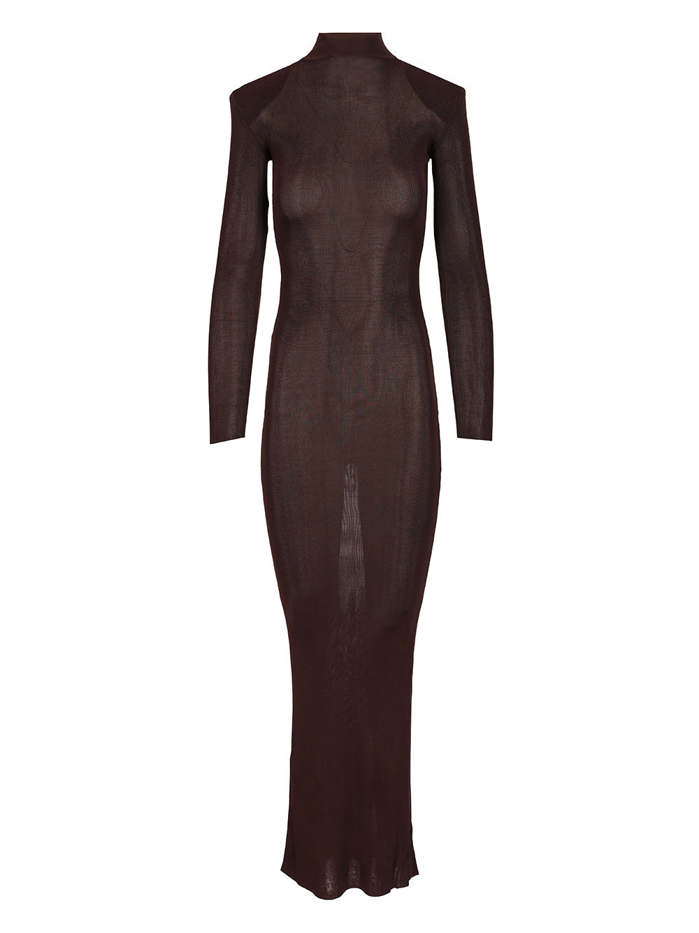 Self-Portrait Long Viscose Knit Dress Abiti - Marrone | 6df173c2e01f668e803aeae68dcdbdbfc9a5fd53