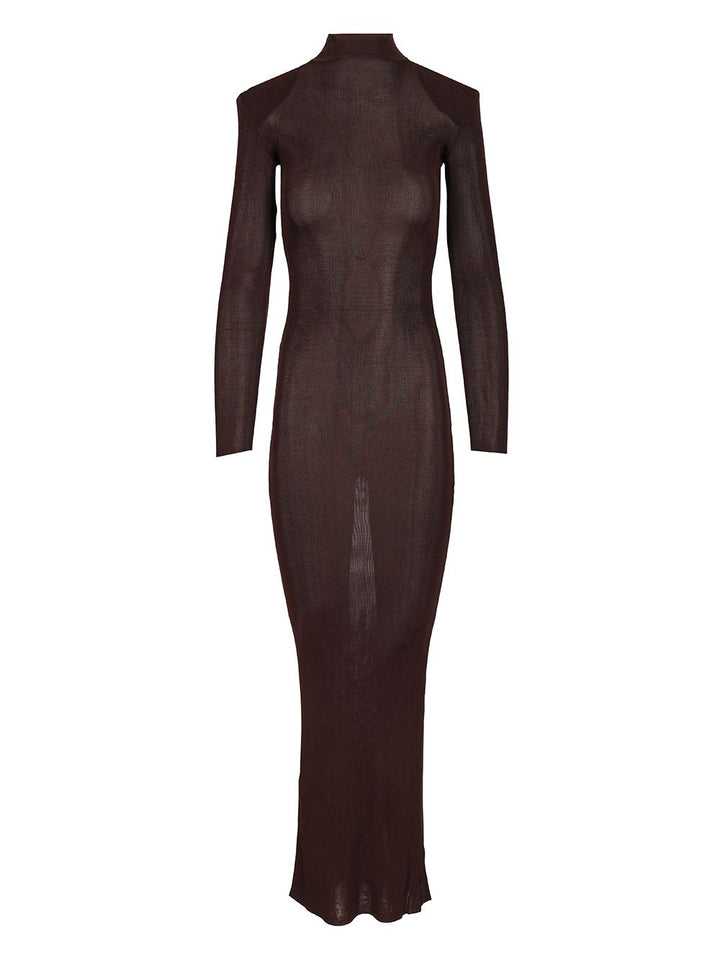 Self-Portrait Long Viscose Knit Dress Abiti - Marrone | 34e9a3412cf7abc7370ca0ad22c15fbf8df5fc7a