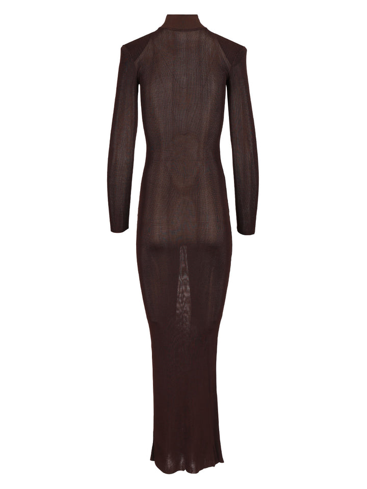 Self-Portrait Long Viscose Knit Dress Abiti - Marrone | 7b9b4b930aacebbe879d7661126f8f929b8d796d