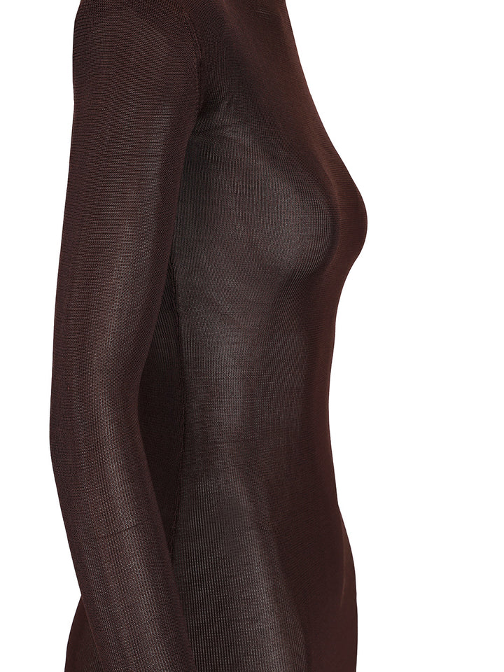 Self-Portrait Long Viscose Knit Dress Abiti - Marrone | 46dbc289cc0c72def74472141d8cf7acc6c3f917