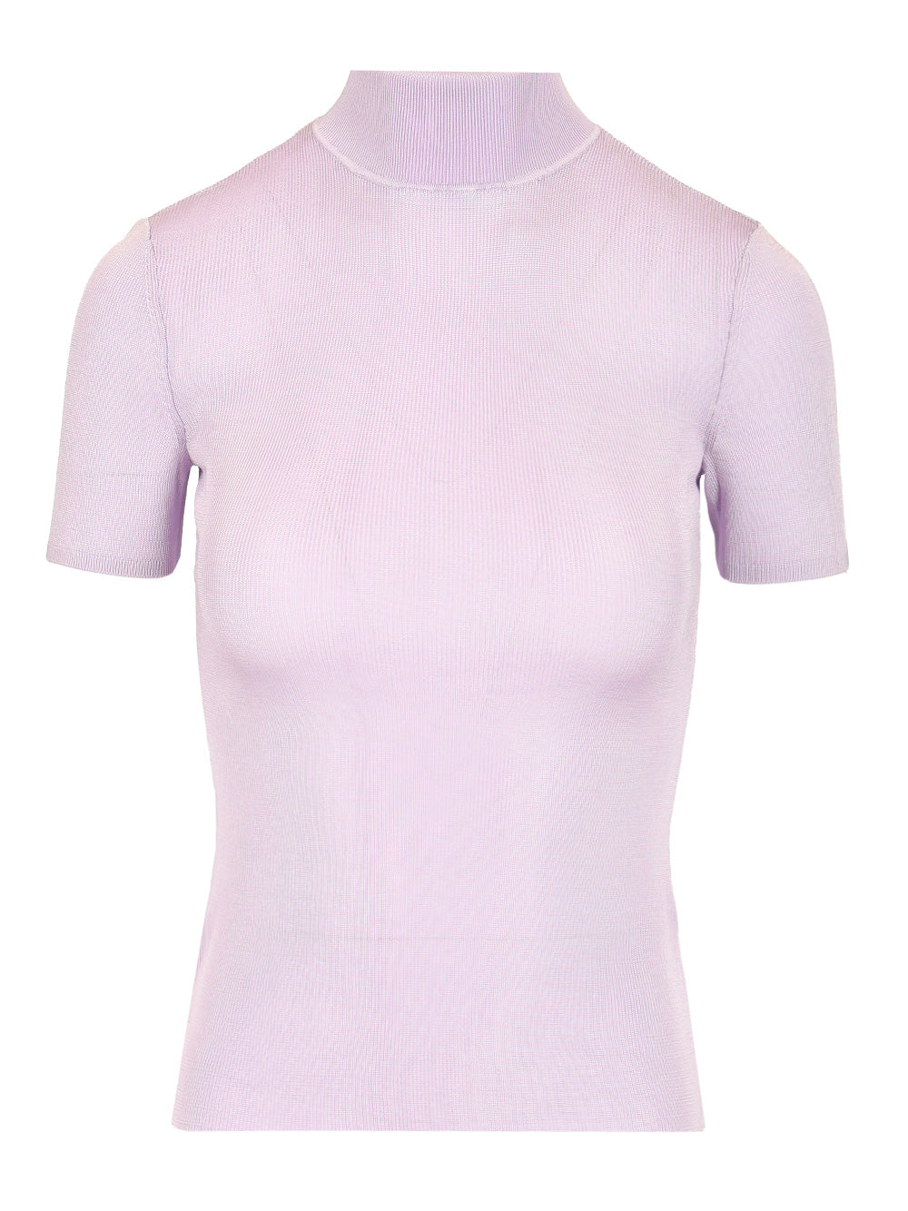 Self-Portrait Short Sleeve Viscose Knit Knitwear - Violet | 1b36c32312b793eaa78e8c4523df097408dabc63