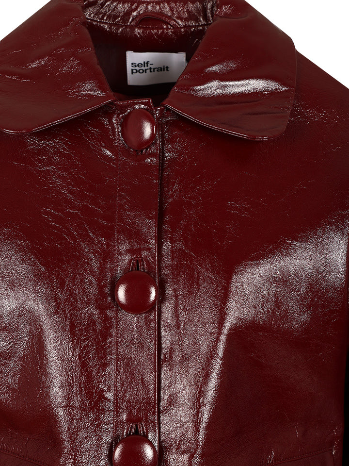 Self-Portrait Patent Leather Jacket Giacche - Bordeaux | cca9c7558c7b46199b47d1b12c8abf873276ea42