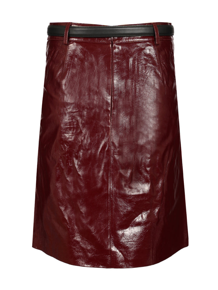 Self-Portrait Mini Skirt In Patent Leather Gonne - Bordeaux | 6c711cde5a88d5e41901ec02b9d66c29fc17ead3