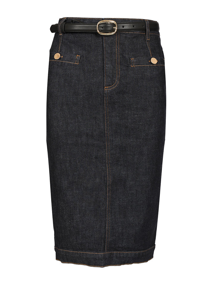 Self-Portrait Denim Midi Skirt Gonne - Blu | 55ad48be528687b23c51cf90fa0f1251ad0d7696