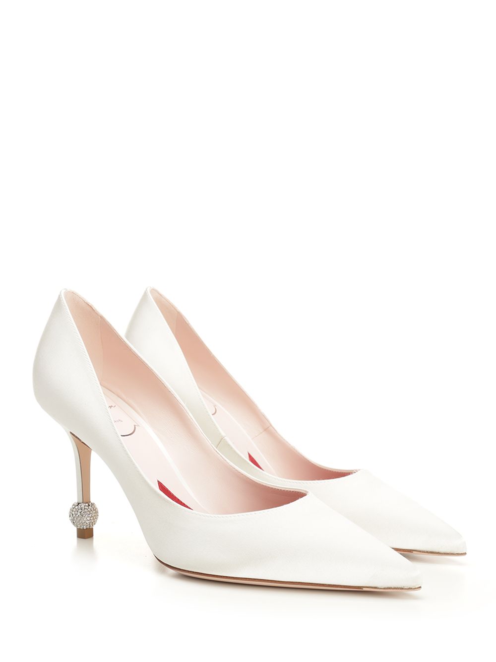 Roger Vivier Jewel Heel Decollete - Bianco | 0b65b989c971c50d63cec188f8b2baaeb7b36fb5
