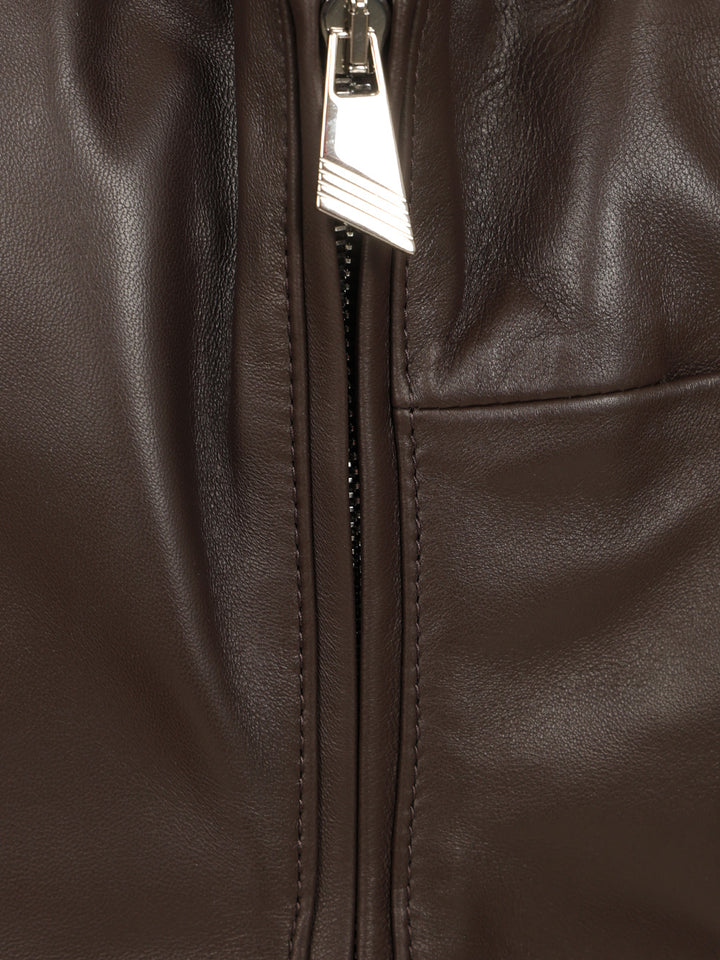 The Attico Leather Mini Dress Abiti - Marrone | 443713df9b915fcd5ce086a5de400e5ce2911349