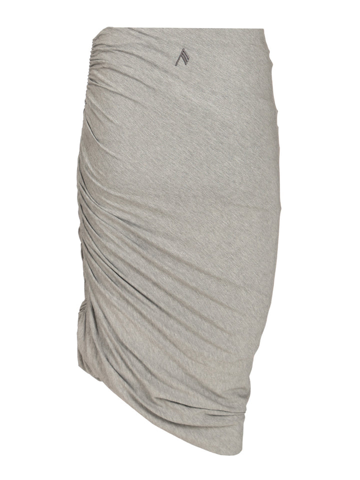 The Attico Gathered Midi Skirt Gonne - Grey | 647495a281dd35e12ca0a71acdee39aa3455d18e