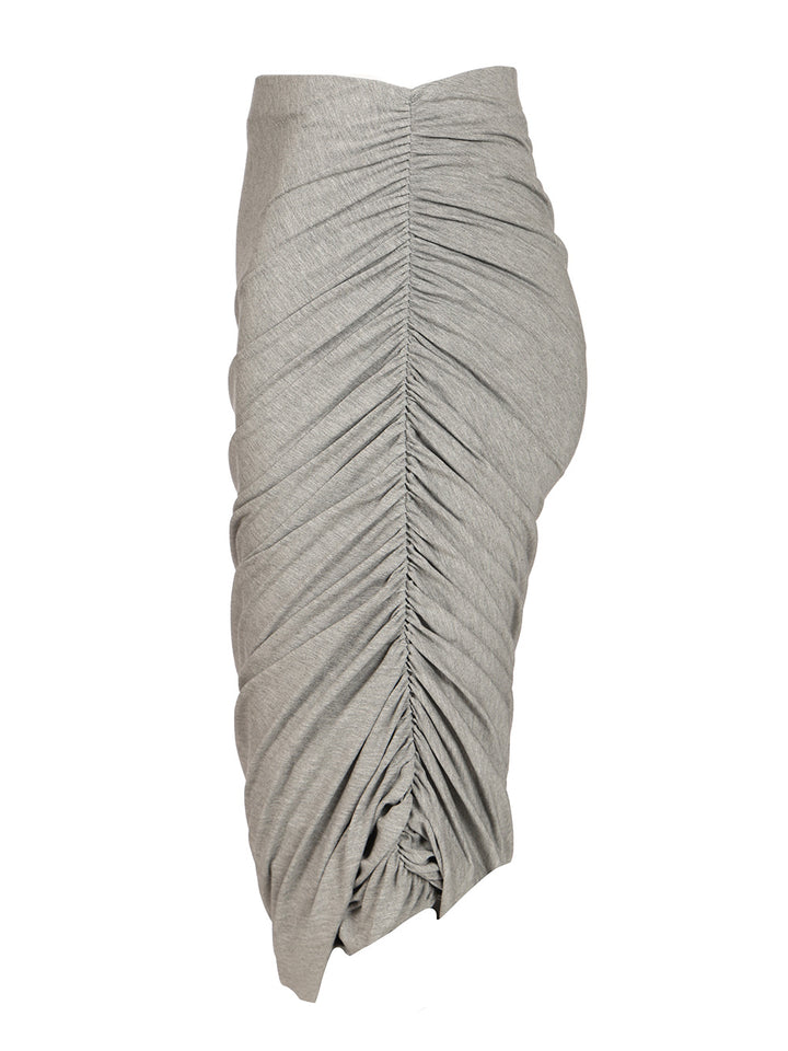 The Attico Gathered Midi Skirt Gonne - Grey | 8a68d1b6f73e349dd3550e132ec24da49da8b7dd