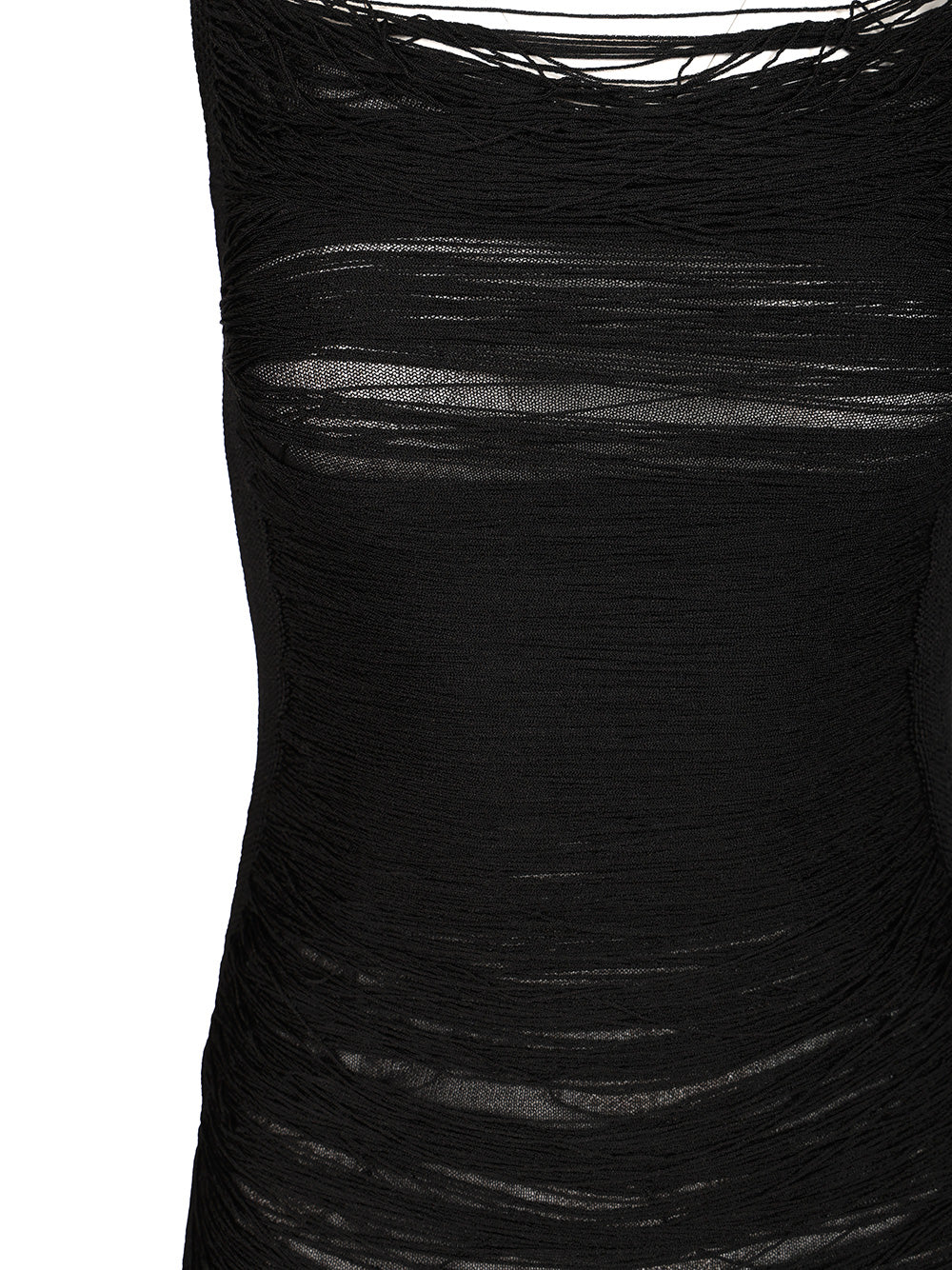 The Attico Fringe Mini Dress Abiti - Nero | aa4f6101fbe962d1083a0e8a67daadd5be7ded49
