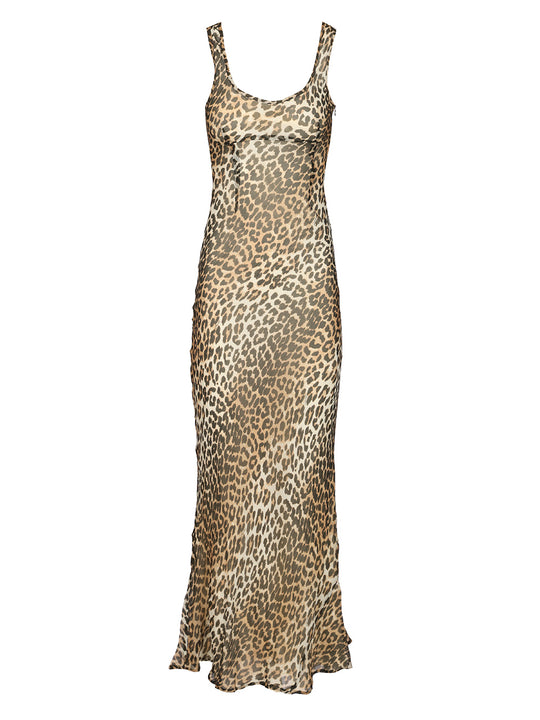 Long Leopard Dress Abiti Animalier