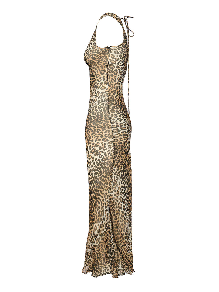 Ganni Long Leopard Dress Abiti - Animalier | dd51d6ac45447a56a011eb71df62408d975cb045