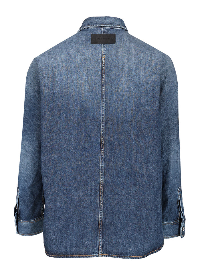 Givenchy Faded Denim Shirt Jeans - Blu | 82247213bb6ad34b325fe5db1f0c2261375b344b