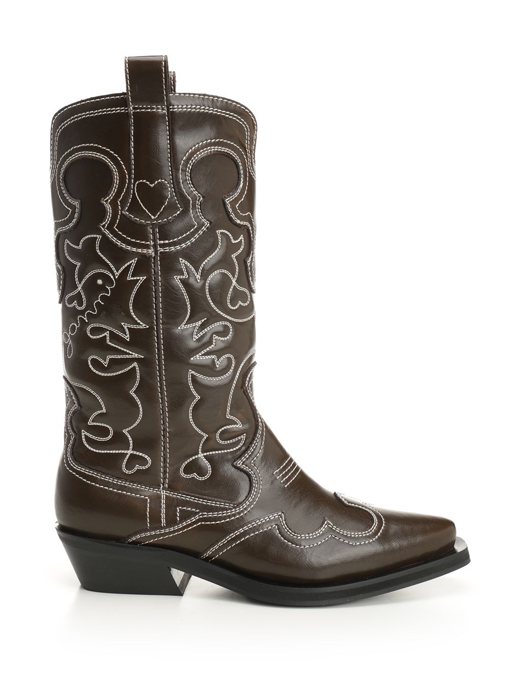 Ganni Embroidered Western Boots - Nero | d2e1f7c2cb842e270c5e3ab44f3f6fcae4681d4b