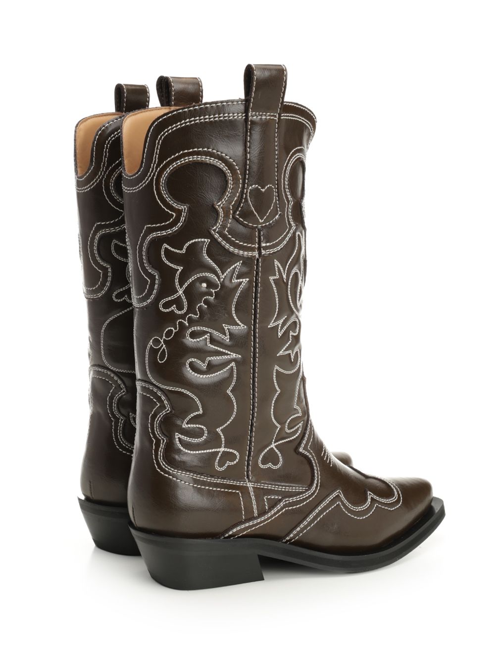 Ganni Embroidered Western Boots - Nero | a2c8ee93648cbe7e3caf3c7a7dc48fab29de5634