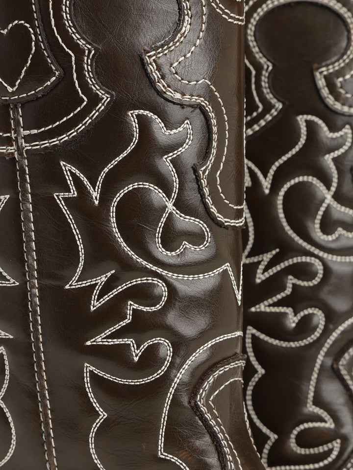 Ganni Embroidered Western Boots - Nero | 51617397f6c4ecce61f8065e5d52885f60b12836