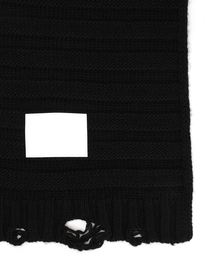 Mm6 Maison Margiela Wool Blend Scarf Scarves And Foulards - Nero | 9c4ffec5f224f5f1213c043ddc6a508fcbb6c10e