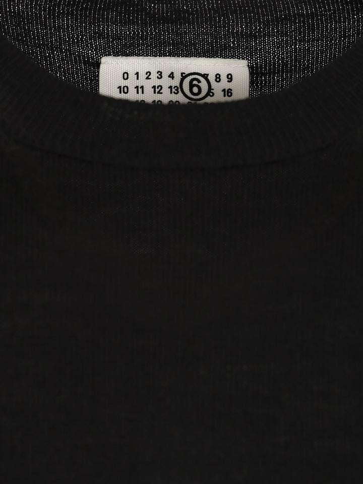 Mm6 Maison Margiela Crewneck Sweater With Patches Knitwear - Nero | df7eb05c700b225e21e352ea2e91bc4e1a50ea46