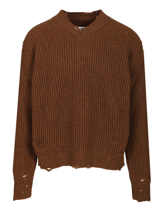 Wool Sweater Knitwear Marrone