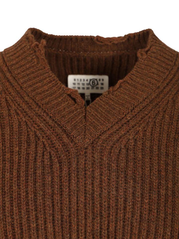 Mm6 Maison Margiela Wool Sweater Knitwear - Marrone | cfb99f6b1f47dcc5570aaaeffa27bf18ae52b2c0