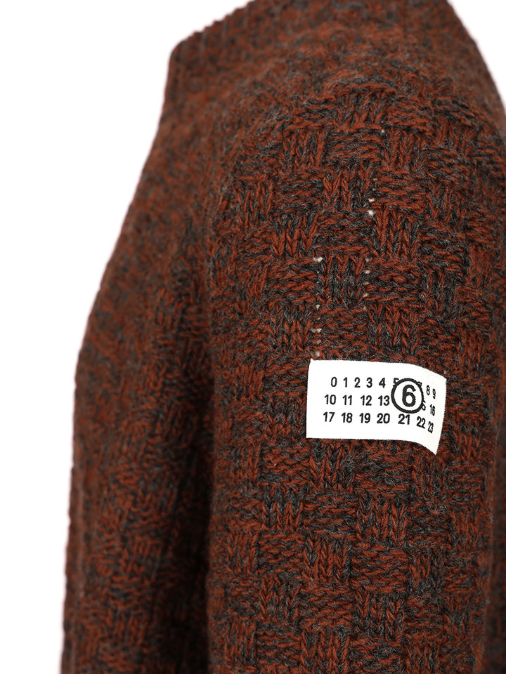 Mm6 Maison Margiela Wool Blend Sweater Knitwear - Marrone | 21c8b60f0d46ce600b4ba293f51cad658c6bff25