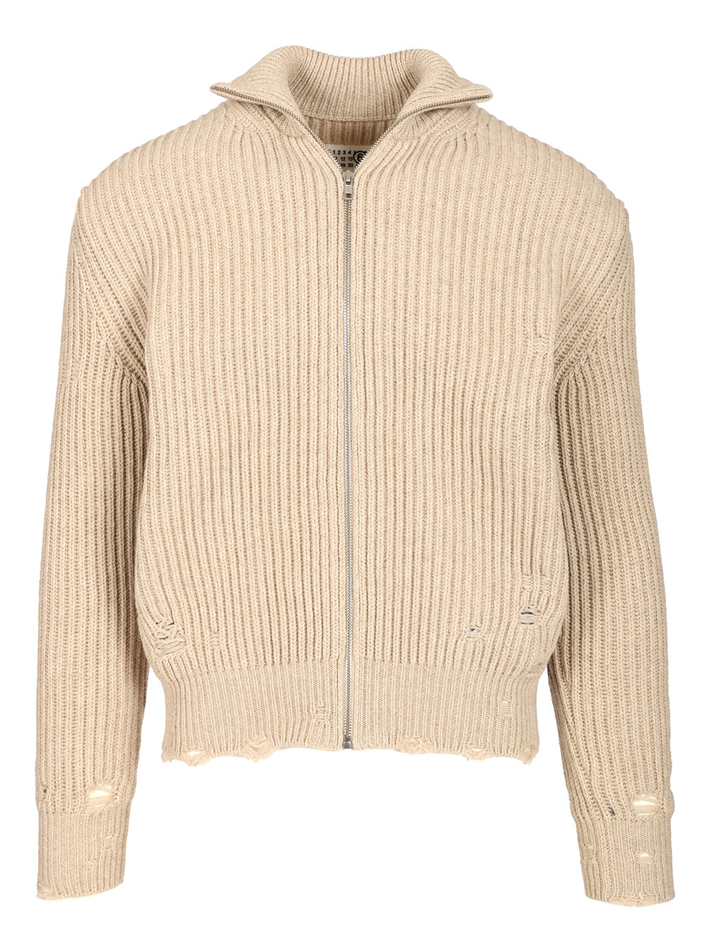 Mm6 Maison Margiela Wool Blend Knitted Jacket Giacche - Beige | 332b3ea34886a746bb149d5b0b039ab2a5d8530f
