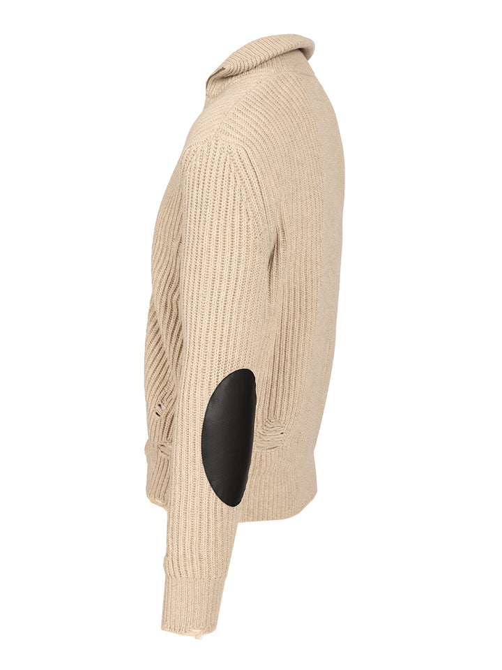 Mm6 Maison Margiela Wool Blend Knitted Jacket Giacche - Beige | e9eef46abcc3c198f3dd96edc040e20fd8e06b1e