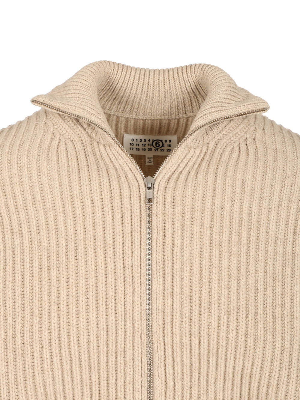 Mm6 Maison Margiela Wool Blend Knitted Jacket Giacche - Beige | aaadf7fe99f24ea6c8531b28210f2923457e969c