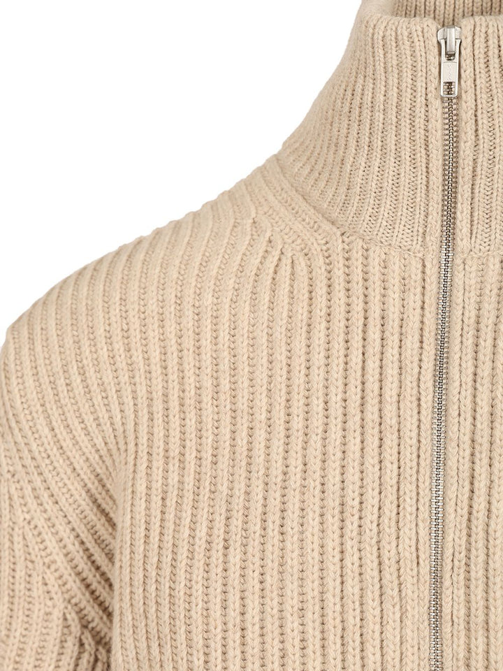 Mm6 Maison Margiela Wool Blend Knitted Jacket Giacche - Beige | adab044f7b8542c3a5c25e6df28330dc22d56d8e