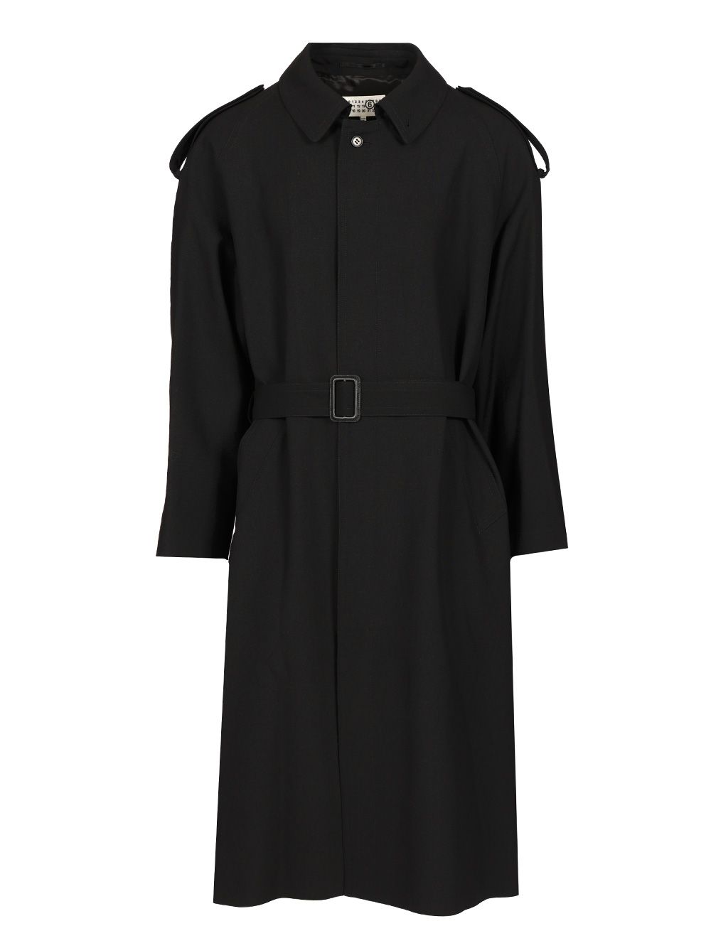 Mm6 Maison Margiela Wool Trench Coat Coats - Nero | 72225f89d022f4429939235c895e828961c30831