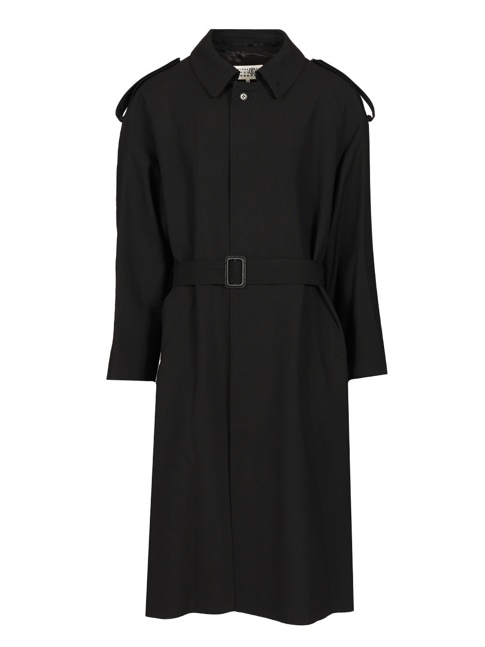 Mm6 Maison Margiela Wool Trench Coat Coats - Nero | 1a9165ca40532b98f7f48e7e0f3646fa3626dd6d