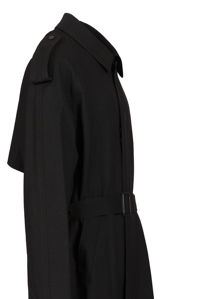 Mm6 Maison Margiela Wool Trench Coat Coats - Nero | a41889958ec5d7202521da1f2ab0c4cab200f7c2