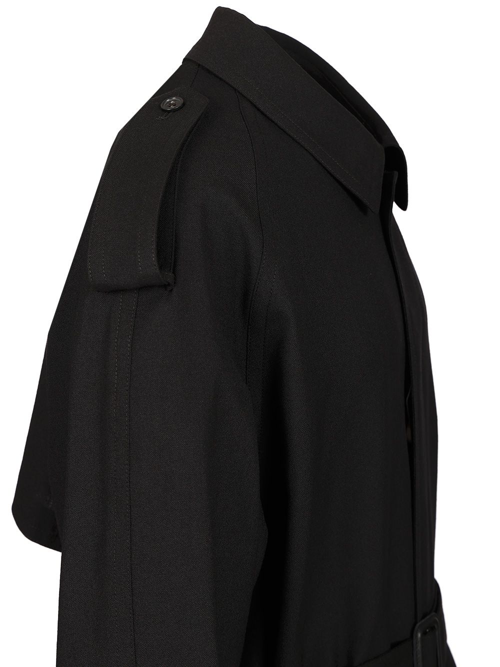 Mm6 Maison Margiela Wool Trench Coat Coats - Nero | 8e3bd587c8b885a2cba404509a57697a4633c4c4