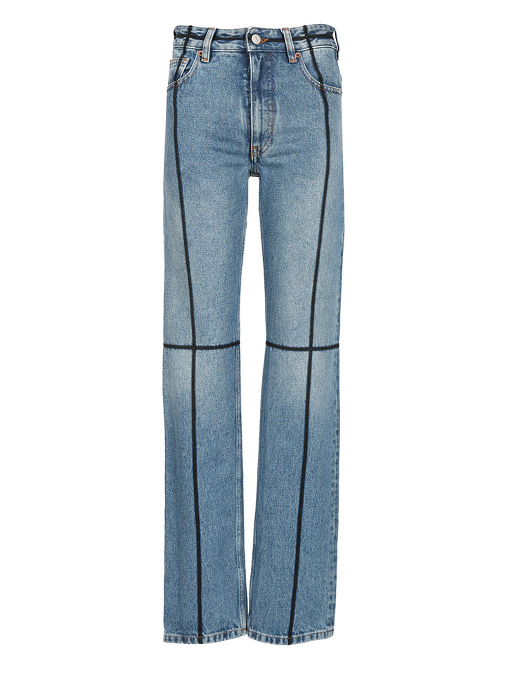 Mm6 Maison Margiela With Contrast Stitching, Jeans - Blu | 463fcf6e1196855b38086ea0b0c8cd6b12bb18f3