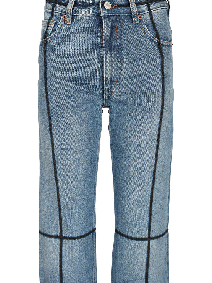 Mm6 Maison Margiela With Contrast Stitching, Jeans - Blu | 424522267268289e441446e6c0ae9ff88094bc1d