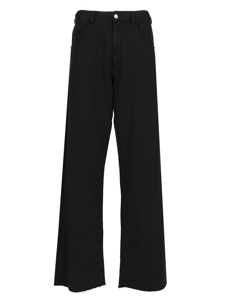 Mm6 Maison Margiela Wide Cotton Trousers - Nero | ae059306b099e0e2919e8c298259b1739ec3d92a