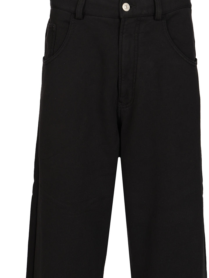 Mm6 Maison Margiela Wide Cotton Trousers - Nero | 74f99c1eded3cb463840be6d0a05356cafbc458a