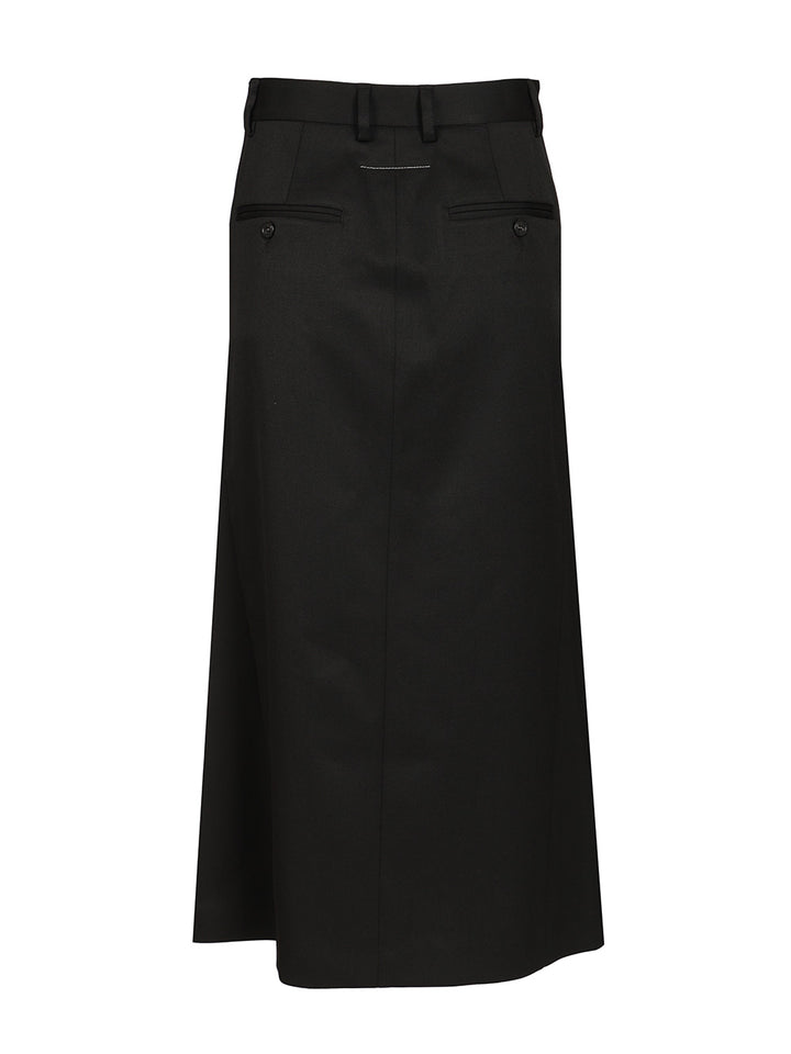 Mm6 Maison Margiela Back-To-Back Midi Skirt Gonne - Nero | 1666a90d64eb8a971fb9e3e9a33d7e1f87bd1cac