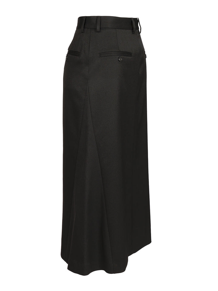 Mm6 Maison Margiela Back-To-Back Midi Skirt Gonne - Nero | 26b293098ea8462ac9b4af73b03b6958255ecaec