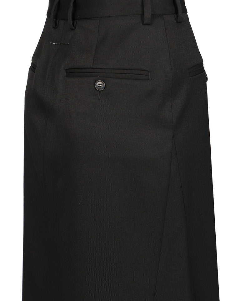 Mm6 Maison Margiela Back-To-Back Midi Skirt Gonne - Nero | 21c826cfe213b0ba0429882442f8f22bd95b5528