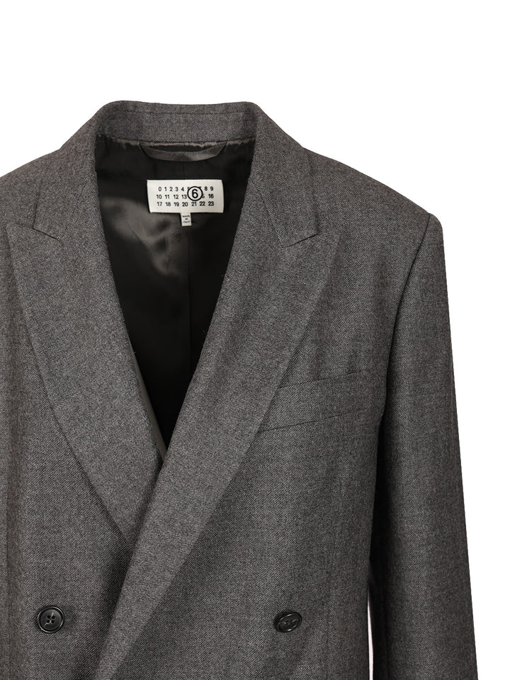 Mm6 Maison Margiela Double-Breasted Jacket Giacche - Grey | da7623eff338a90253f8f7854d594271f46e2902