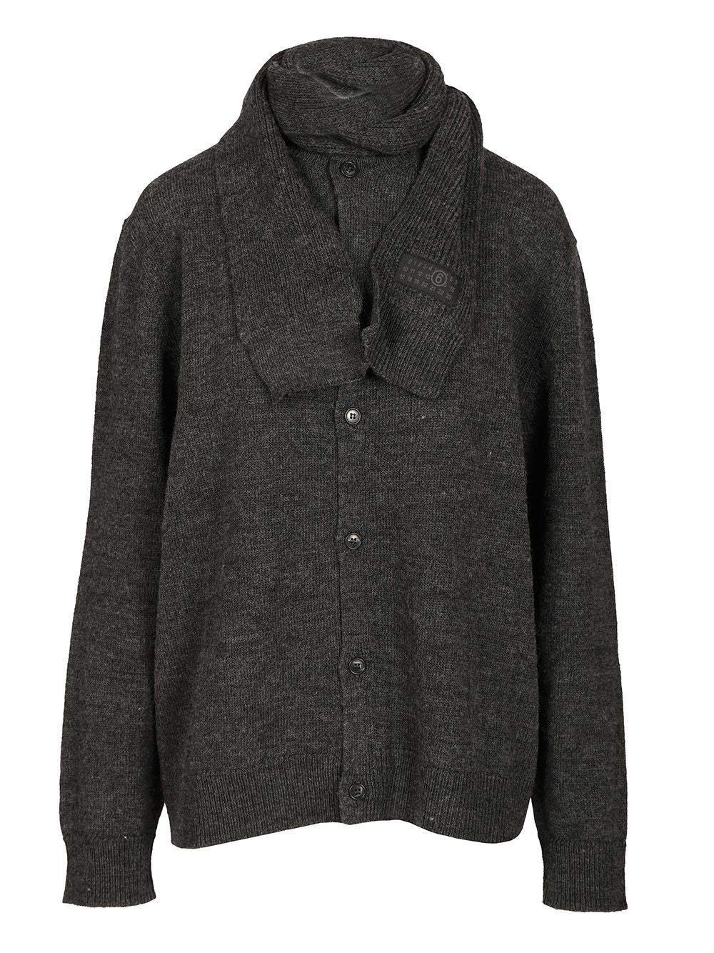Mm6 Maison Margiela Wool Blend Cardigan Knitwear - Grey | f570531a48934f08cd881494e2af8a131cff845c
