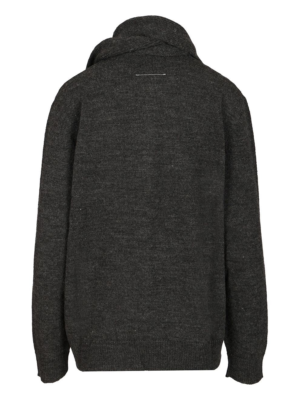 Mm6 Maison Margiela Wool Blend Cardigan Knitwear - Grey | 6720c2855f7c6f8f4c0552e452423992c28bcfaa