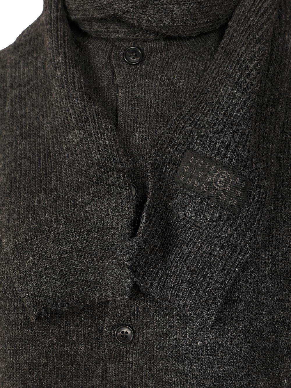 Mm6 Maison Margiela Wool Blend Cardigan Knitwear - Grey | 66ebf370aaf348635ae1c0068bd2e74247ebbcfe