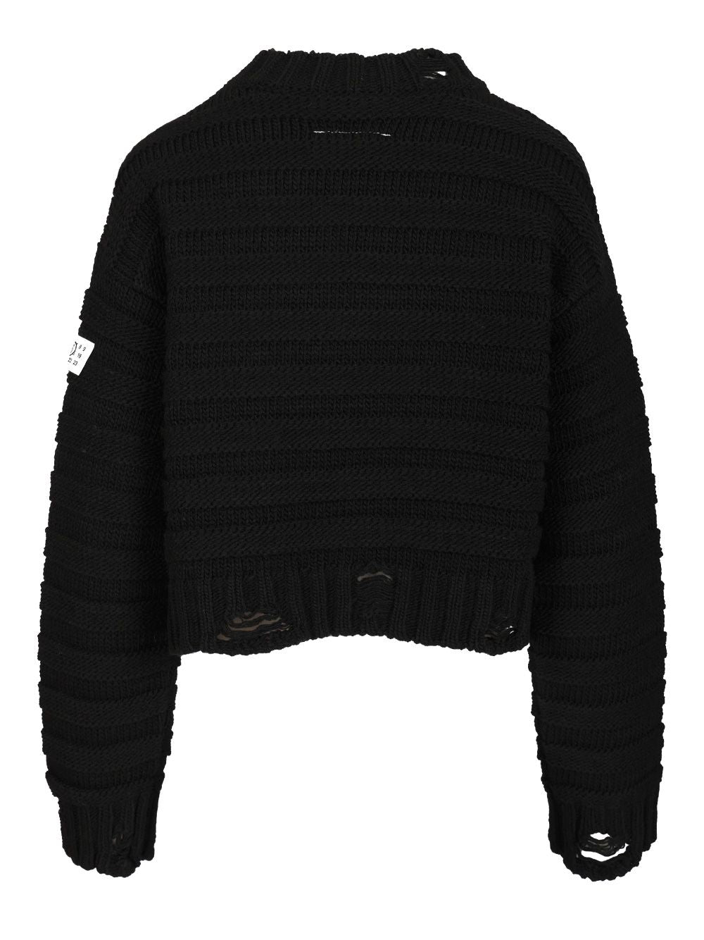 Mm6 Maison Margiela Wool Blend Pullover Knitwear - Nero | 2dd4e131a769a0874c513539e9b46ab9153b5ecb