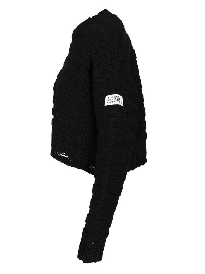 Mm6 Maison Margiela Wool Blend Pullover Knitwear - Nero | fa2373d710bf9077a13a7bb2ad21c67f387e66e7