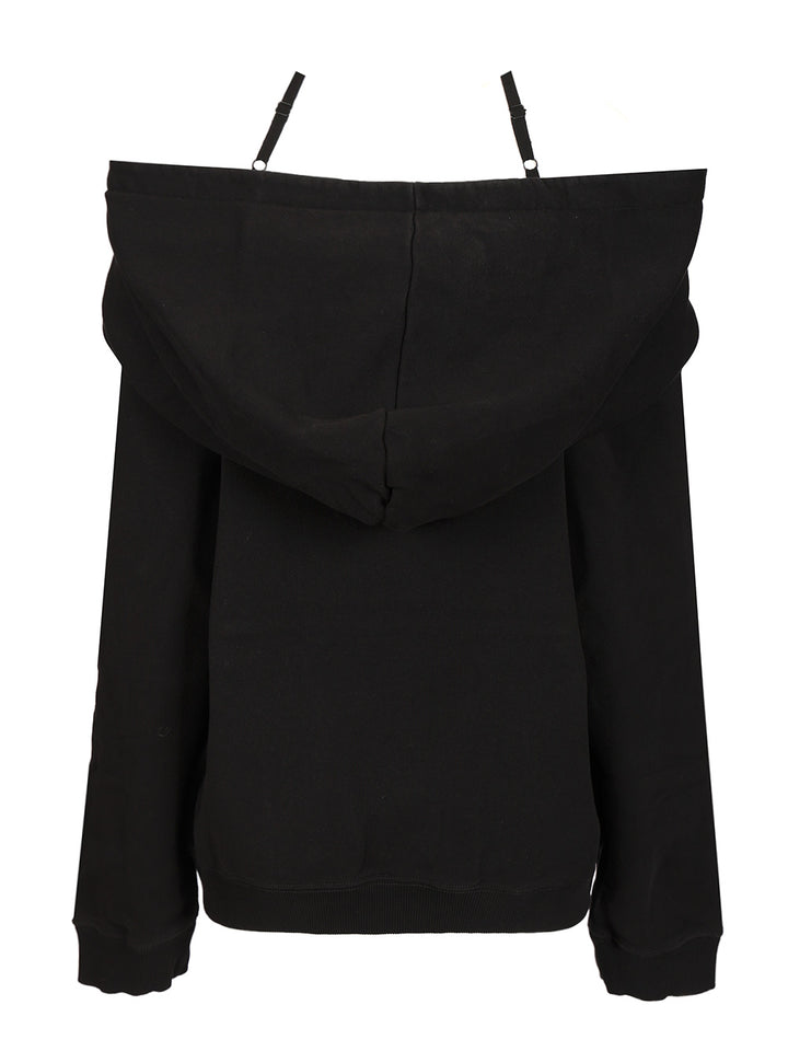 Mm6 Maison Margiela Oversized Cotton Hoodie Sweatshirts - Nero | 45189a7adc9220c58f3b812178896431c908aead