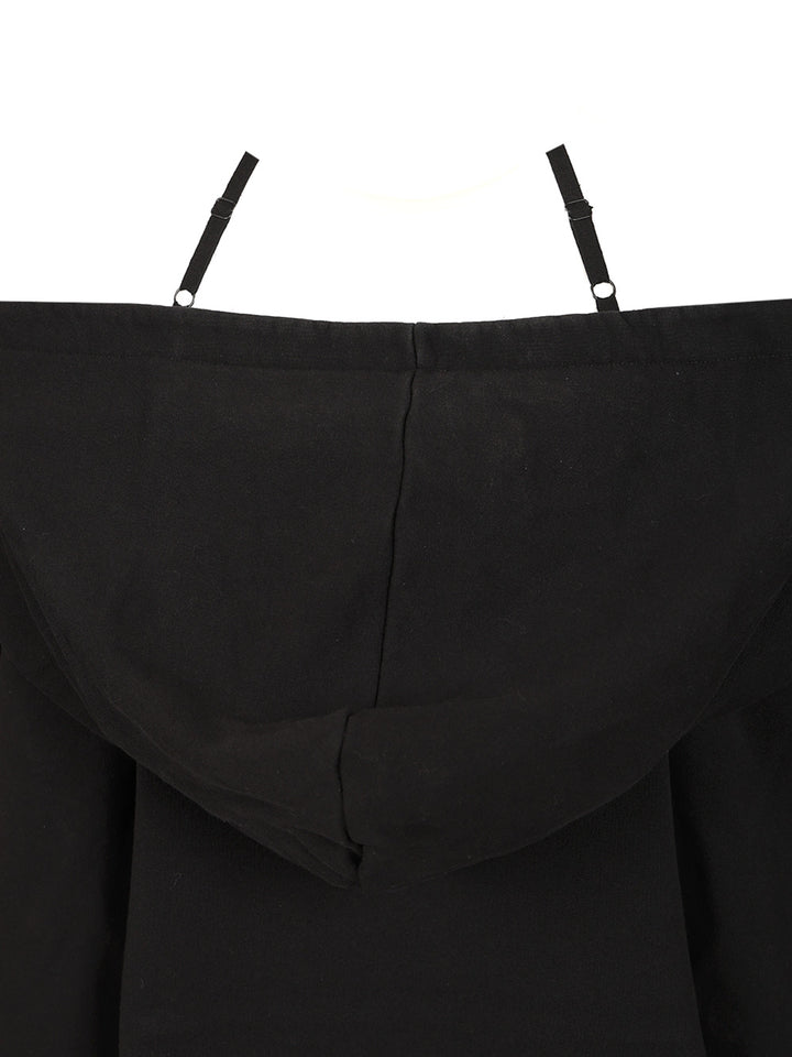 Mm6 Maison Margiela Oversized Cotton Hoodie Sweatshirts - Nero | 60645d43bd69e10d55ef70c0113c5d4ef7fccf64