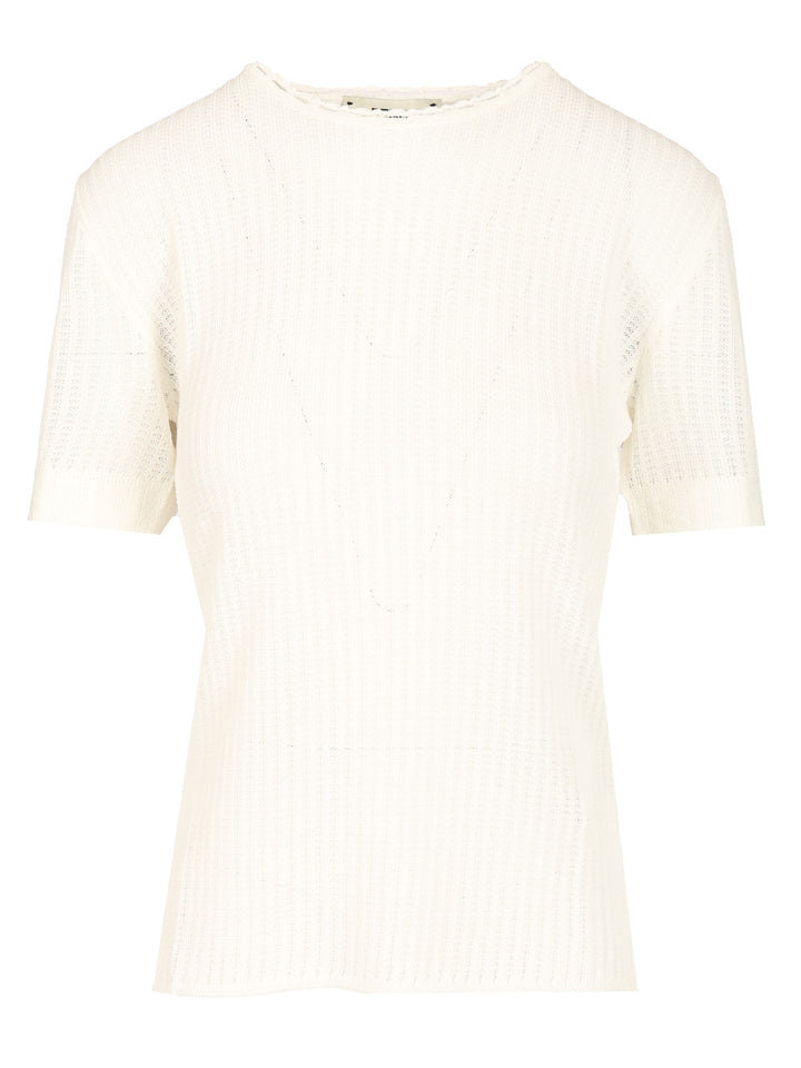 Fendi Cotton Blend Sweater T-Shirt - Bianco | a2dede285ffc121de8f21e3ffc62b2a088463466