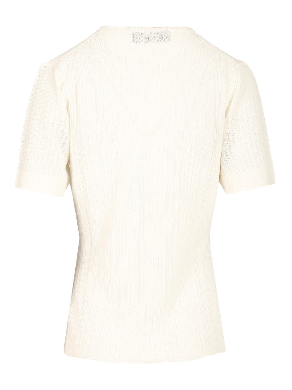 Fendi Cotton Blend Sweater T-Shirt - Bianco | 1ffdb40a6e7e7fded61fc7d3918f8d088a45996d